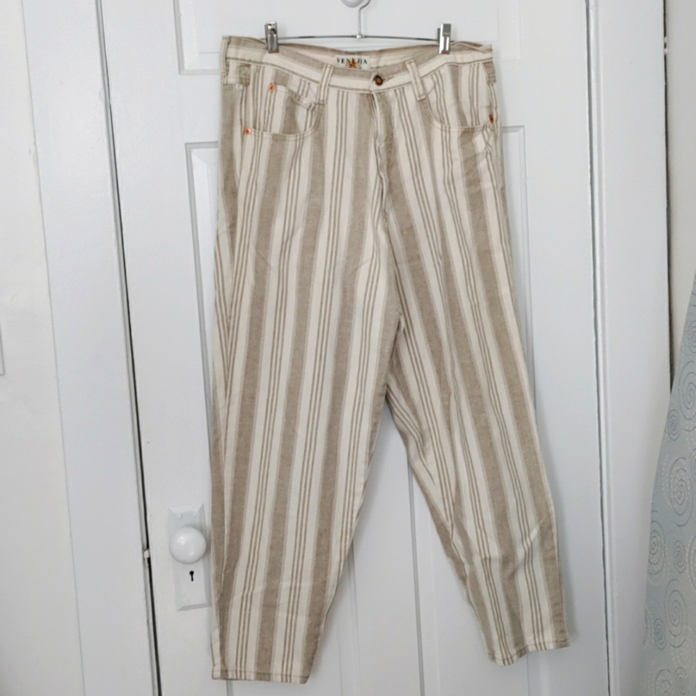 Venezia straight legged cotton pants; Size 18